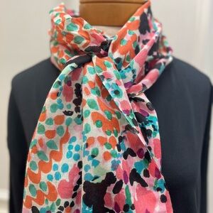 Lilly Pulitzer silk/cashmere murfette scarf w black confetti